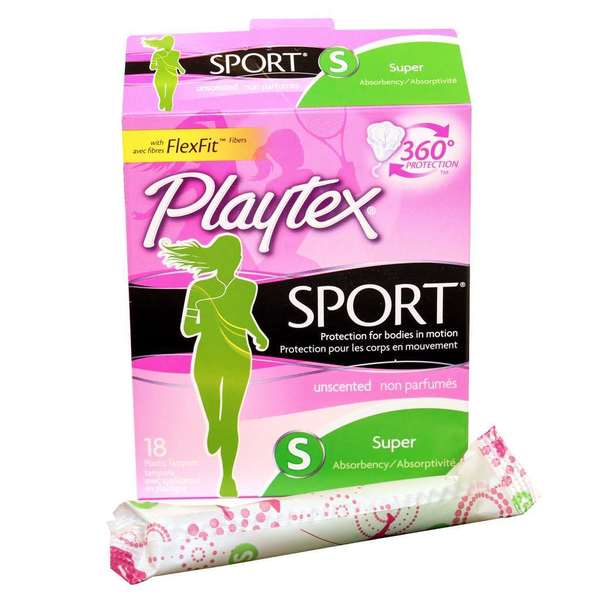 Playtex Sport Plastic Super Tampons, Unscented, PK216 08111