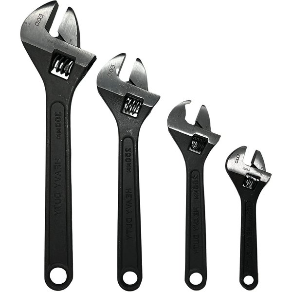 Exxo 4piece Adjustable Wrench Set 6in, 8in, 10in, 12in 2012
