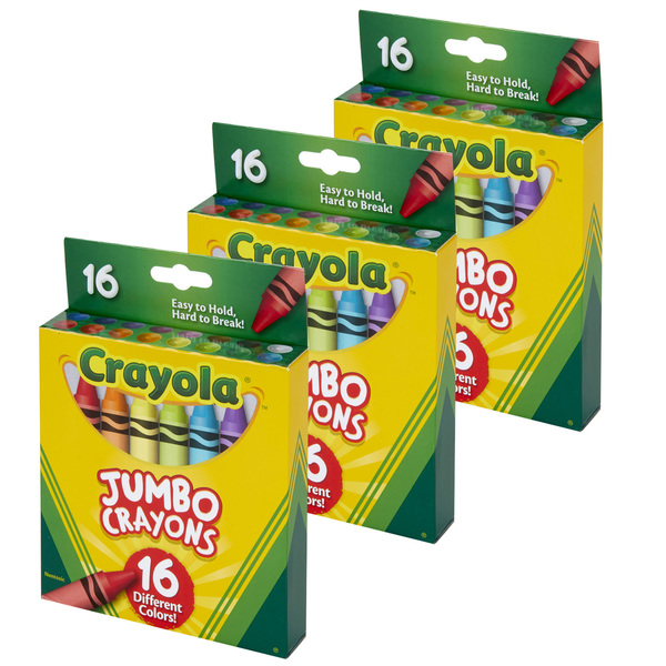 Large Crayons, 16 Count Assorted Colors Crayons, 2 Pack Jumbo