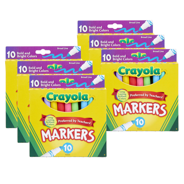 Crayola 587725 10-Count Bold and Bright Assorted Color Markers