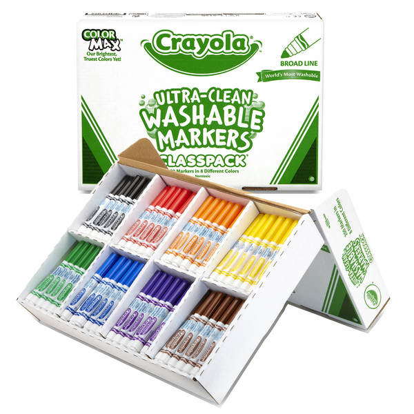 Crayola Ultra Clean Washable Markers (10 Count), Broad Line Markers For  Kids, Great For Crafting & School Supplies, Nontoxic