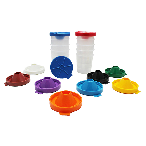 Creativity Street No-Spill Round Paint Cups with Colored Lids, 3in, PK 10  PAC5100