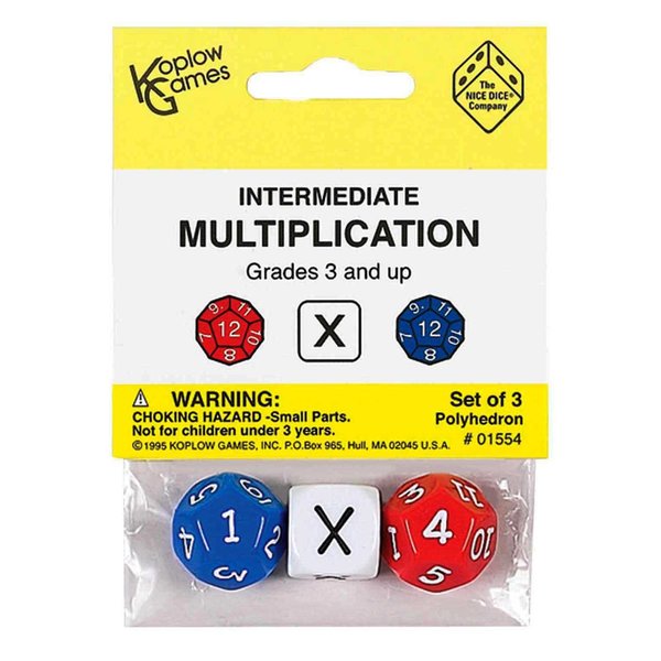 Koplow Games Intermediate Multiplication Dice, 3 Per Set 01554