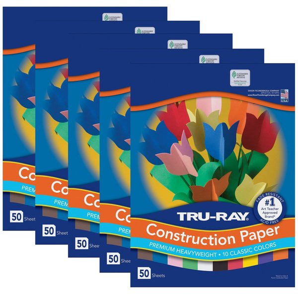 Tru-Ray P103031 Sulphite Construction Paper 9 x 12 Assorted Colors Lot of  3