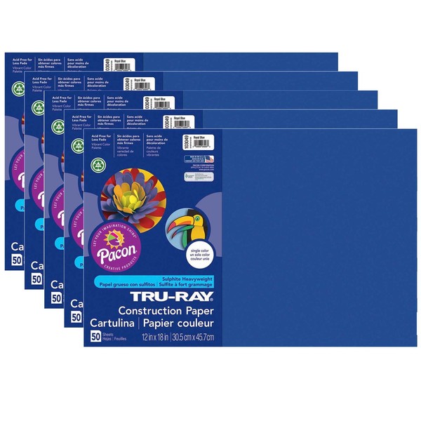 Pacon Tru-Ray® Construction Paper, Royal Blue, 12x18, PK250 P103049
