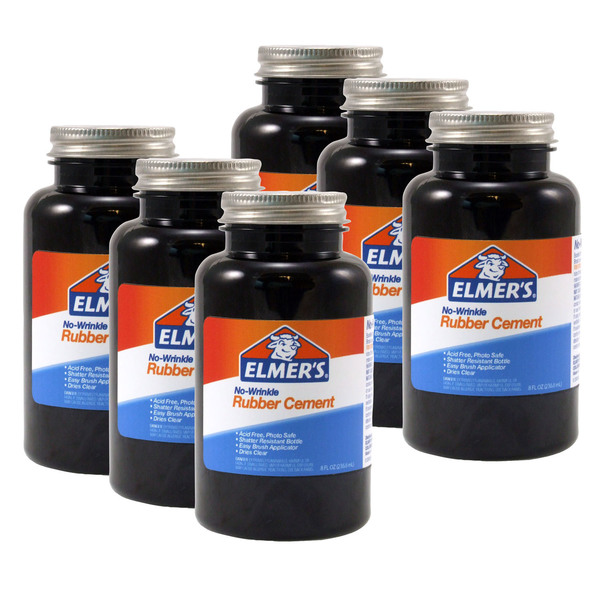 Elmers Elmer's® Rubber Cement, 8 oz w/Applicator, PK6 RSS00231
