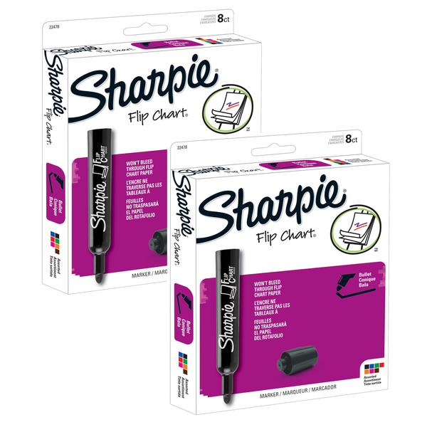 Sharpie Flip Chart® Marker, Bullet Tip, Assorted Colors, PK16