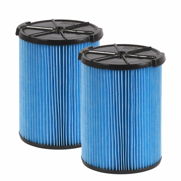 Workshop Wet/Dry Vacs 2pk WS2200F2 Fine Dust Replacement Filter for 5-16 Gallon Wet/Dry Shop Vacuums, 2PK WS22200F2