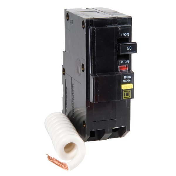 SQUARE D 50A, 2 pole Miniature Circuit Breaker, QO, 120/240V AC ...