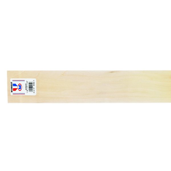 Midwest Products 1/16 in. X 3 in. W X 2 ft. L Basswood Sheet #2/BTR Premium  Grade 4302