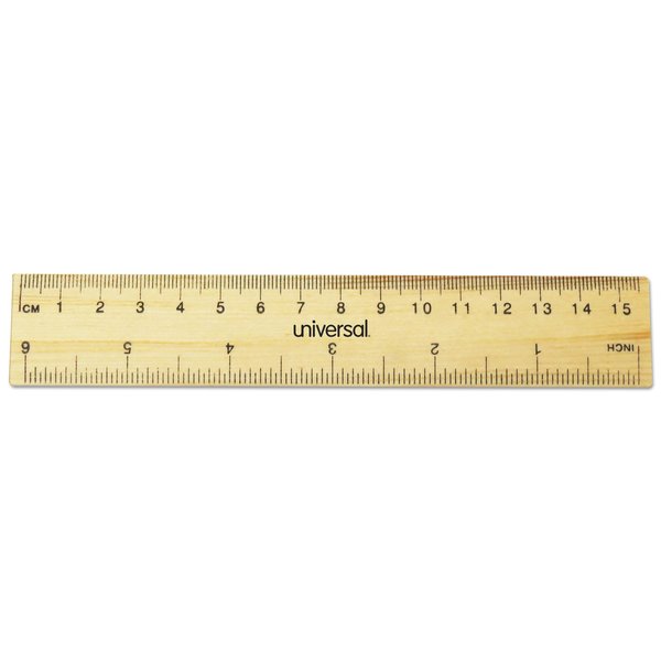 Charles Leonard Inc. Office Wood Ruler with Metal Edge, 15 Inches