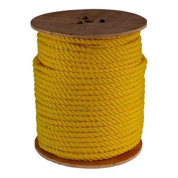 100 ft Twisted Polypropylene Rope - 1/4 - Yellow Floating Poly