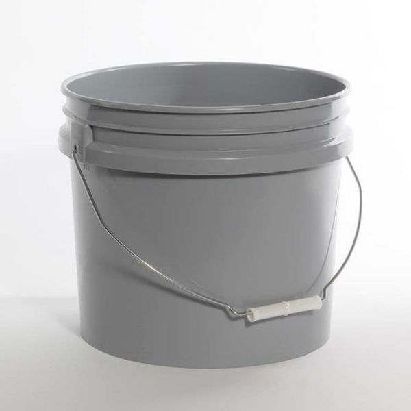 Pipeline Packaging Open Head Pail, HDPE, Gray, 3.5 gal., Height: 10-1/2" 01-05-048-00133