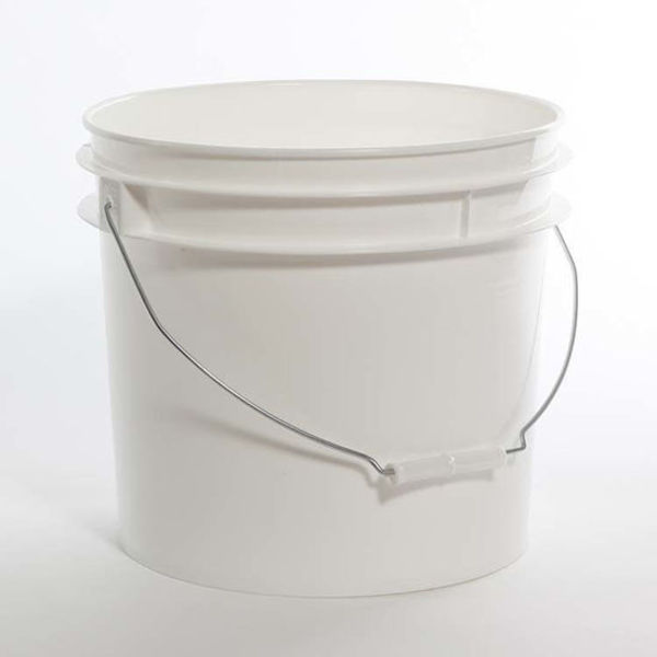 Pipeline Packaging Open Head Pail, HDPE, White, 3.5 gal., Height: 10-7/8" 01-05-048-00134