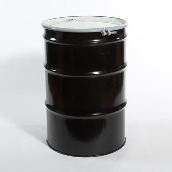 Pipeline Packaging Stl Drum, Gasket Fittings, OH, Blk, 55 gal. 03-19-048-00100