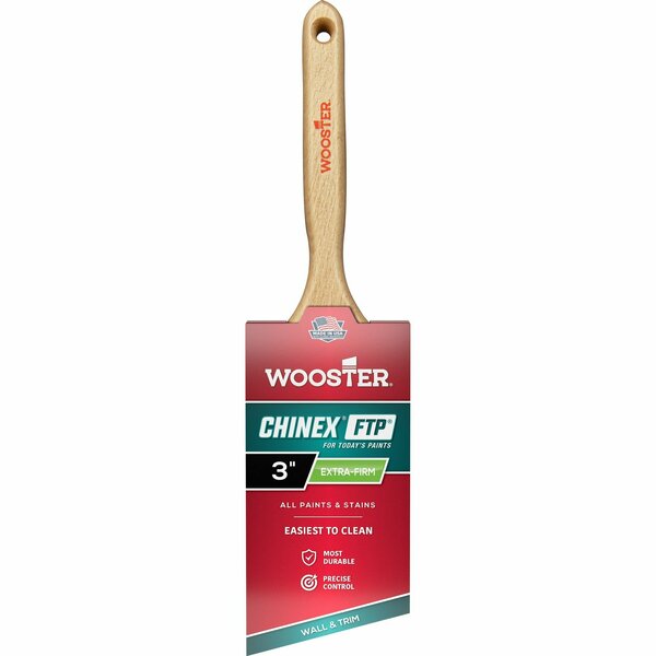 Wooster 3" Angle Sash Paint Brush, Chinex FTP Bristle, Wood Handle 4410-3