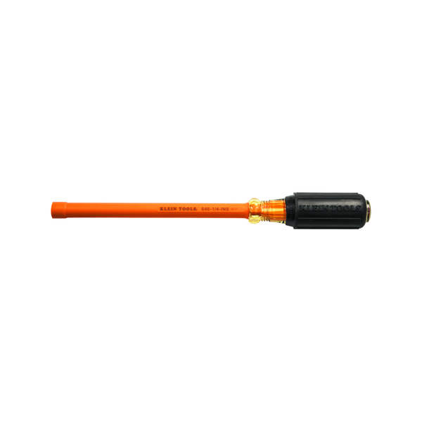 Klein Tools Insulated 1/4-Inch Nut Driver, 6-Inch Hollow Shaft 646-1/4-INS