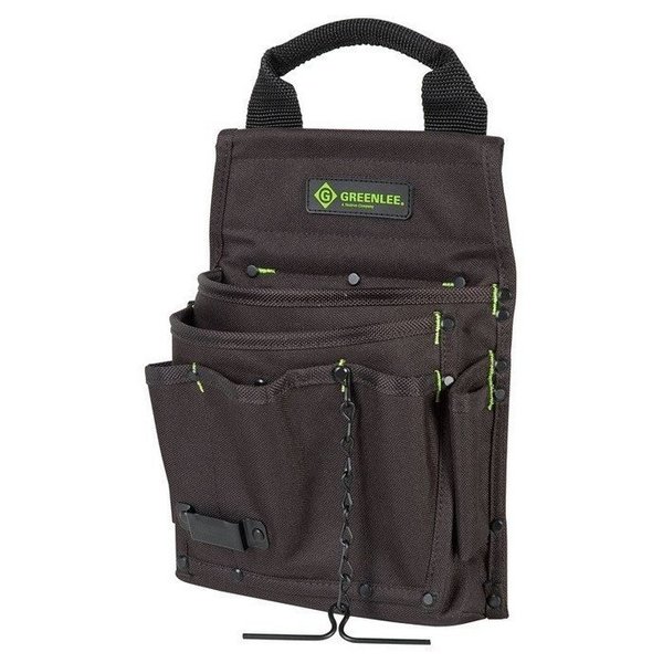 Greenlee Bag/Tote, Tool Pouch, Black, Ballistic Nylon, 7 Pockets 0158-17