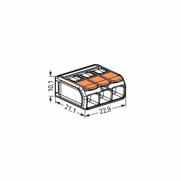 Wago Splicing connector, 3-Conductor 221-613