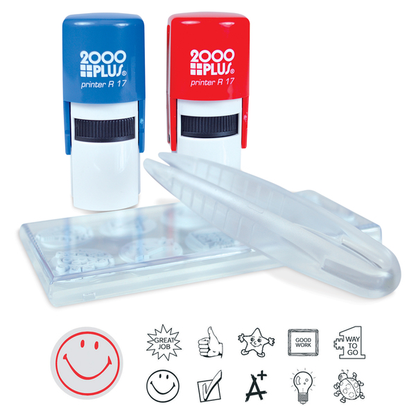 2000 Plus Stamp Kit, Office, Red/Blue Ink 030360