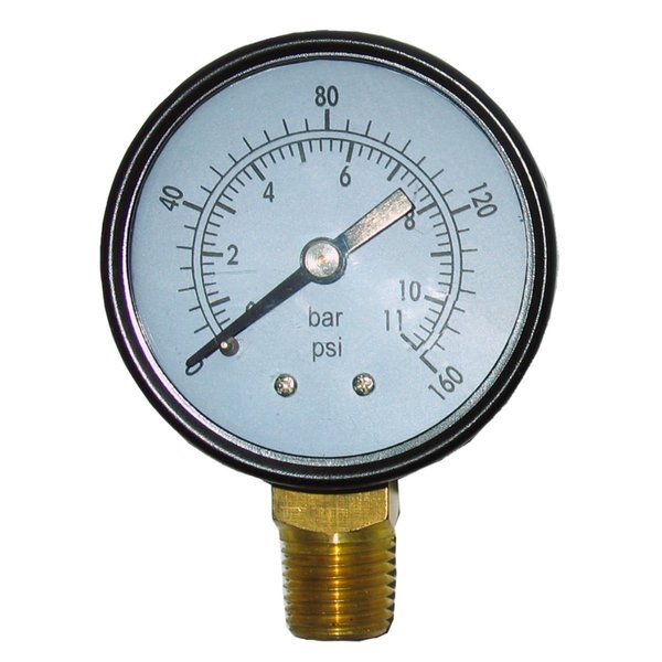Powermate Pressure Gauge, 2", 160 PSI, 1/4" Bottom Co 032-0003RP