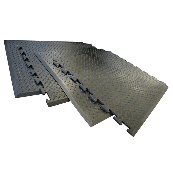 Rubber-Cal "Foot-Rest" Interlocking Anti-Fatigue Floor Mat - 1/2 in x 28 in x 31 in - End Tile 03_146_WEB
