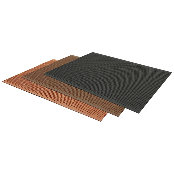 Rubber-Cal "Safe-Grip" Slip-Resistant Traction Mats - 1/4 in x 34 in x 8 ft - Brown Rubber Runner 03-161
