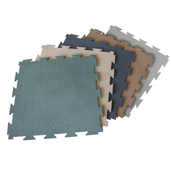 Rubber-Cal "Terra-Flex" Interlocking Rubber Mats - 1/4 x 24 x 24 in - 5 Pk - 2 Sqr/Ft - Green Flooring Tiles 03-188