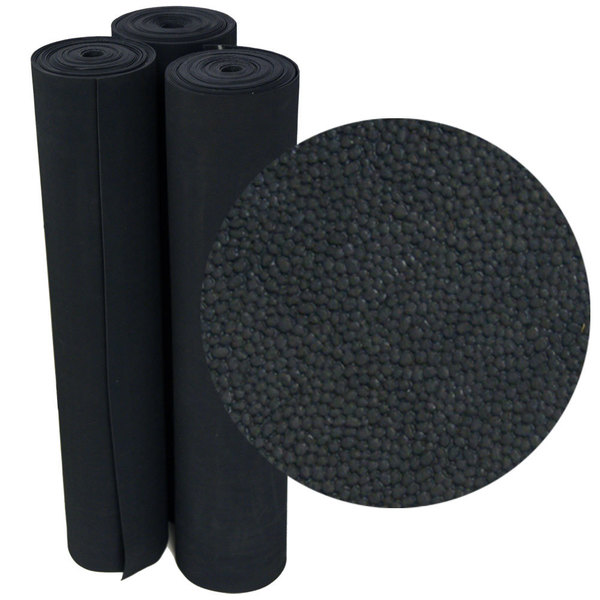 Rubber-Cal "Tuff-n-Lastic" Rubber Runner Mat - 1/8 in x 48 in x 7 ft Rolled Rubber Flooring - Black 03-205-W100