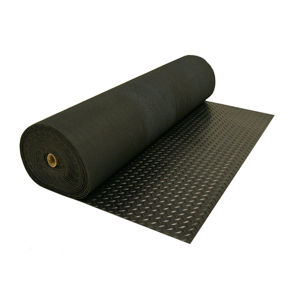 Rubber-Cal Super-Grip Scraper Rubber Runner Mats - 3/16 in x 4 ft x 4 ft  - Black Traction Mat 03_178_W_SG