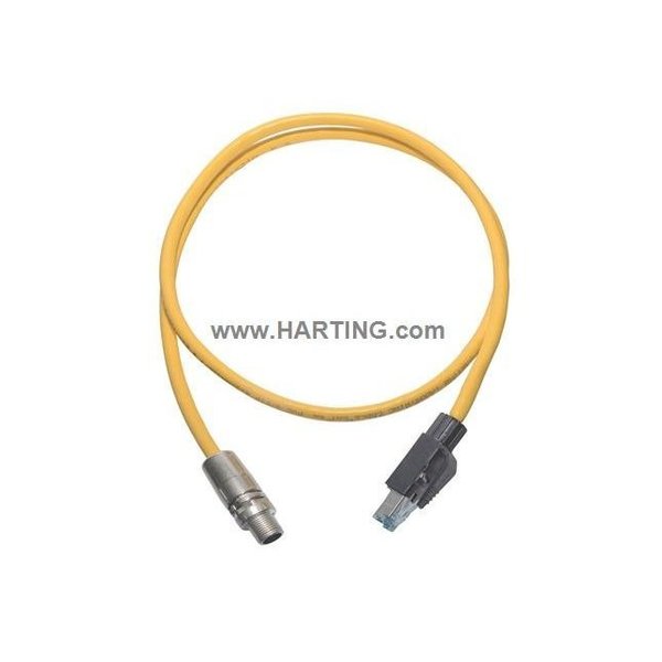 Harting Cordset, 1m, Yellow, 26 AWG 09489323757010