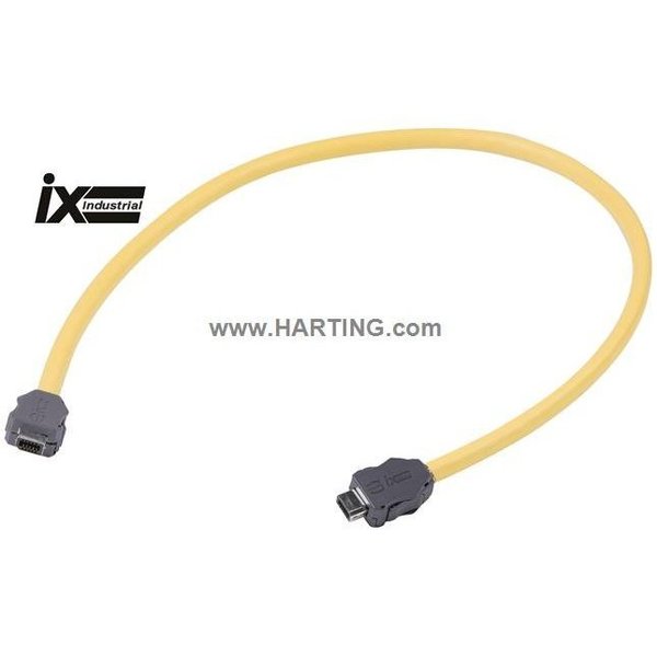 Harting Cordset, 0.5m, Yellow, 28 AWG 09482626749005