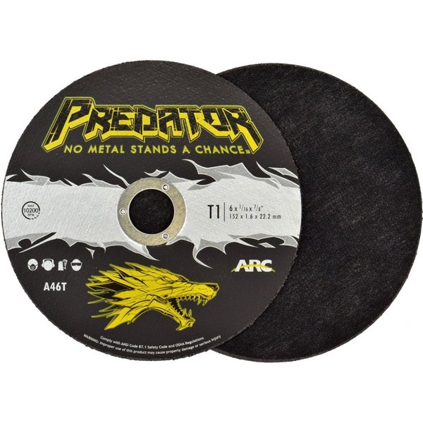 Arc Abrasives 6" x 1/16" x 7/8" T1 - Straight Performance Coated Cut-Off Wheel, A46T 906167803W