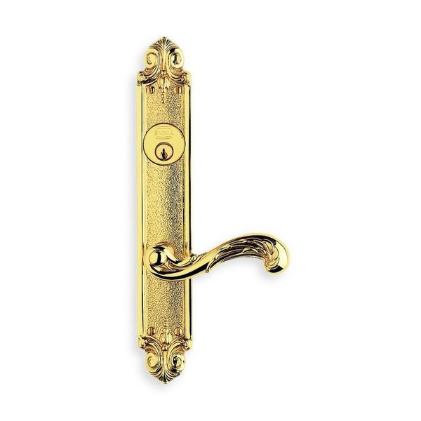 Omnia LVR 60000 Plates Entry LH 1-1/2" Backset Mortise Lock Bright Brass 251 60251B15L1