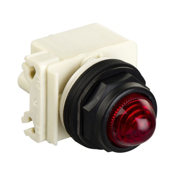 Schneider Electric Pilot light, Harmony 9001SK, plastic, polycarbonate, domed, red, 30mm, 220-240V 9001SKP7R9