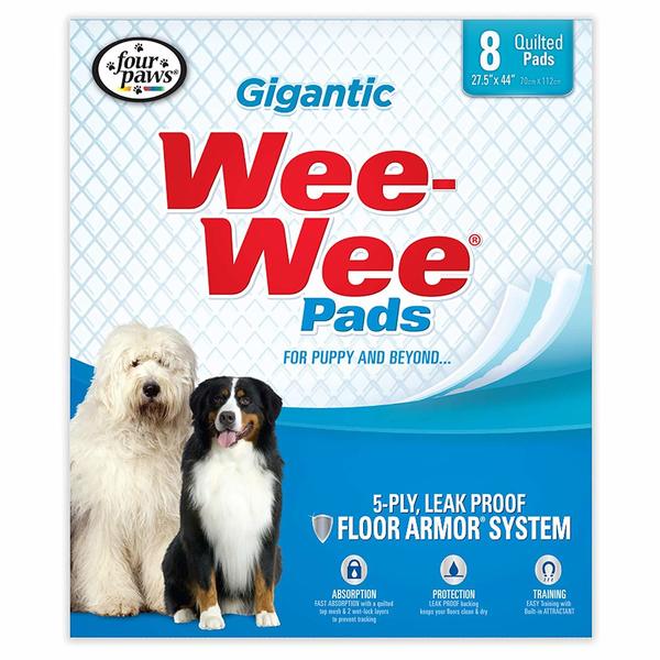 Four Paws Wee-Wee Pads 8Pcs Gigantic Wht 27.5"x44 100202101