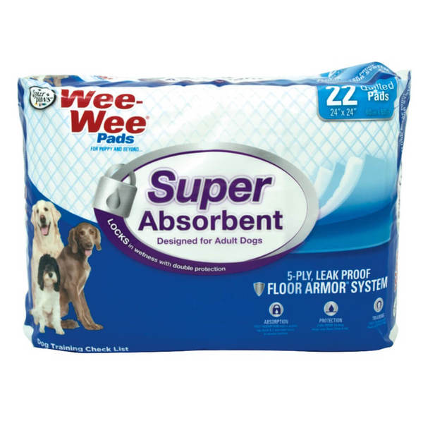 Four Paws Wee-Wee Super Absorbent Pads 22Ct Wht 24 100517145