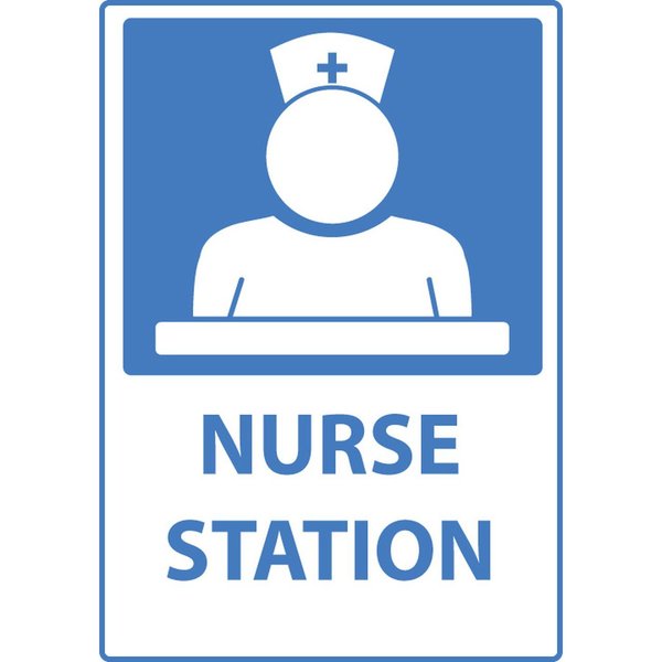 Zing Sign, Nurse Station, 10x7", ADhesive, 10078S 10078S