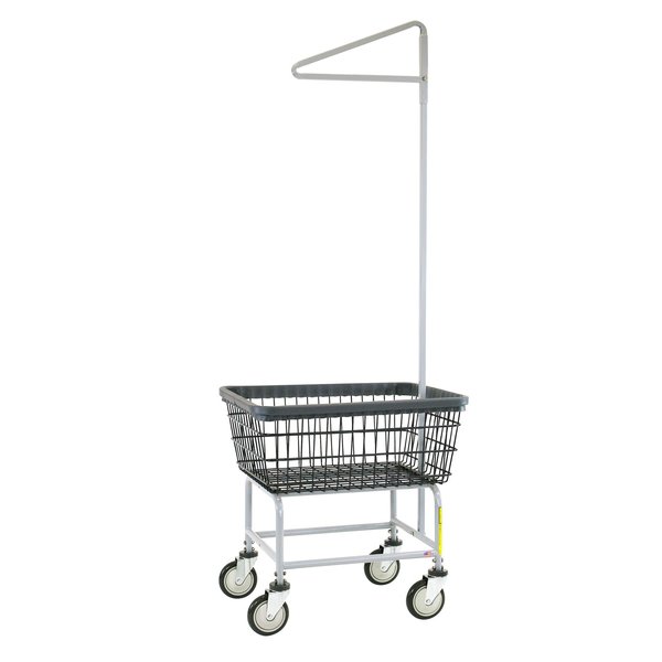R&B Wire Products Wire Utility Cart with Single Pole Rack, 2.5 Bushel, Dura-Seven™ Anti-Rust Coating 100E91/D7