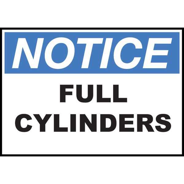Zing Sign, Notice Full Cylinders, 10x14", PL 20101