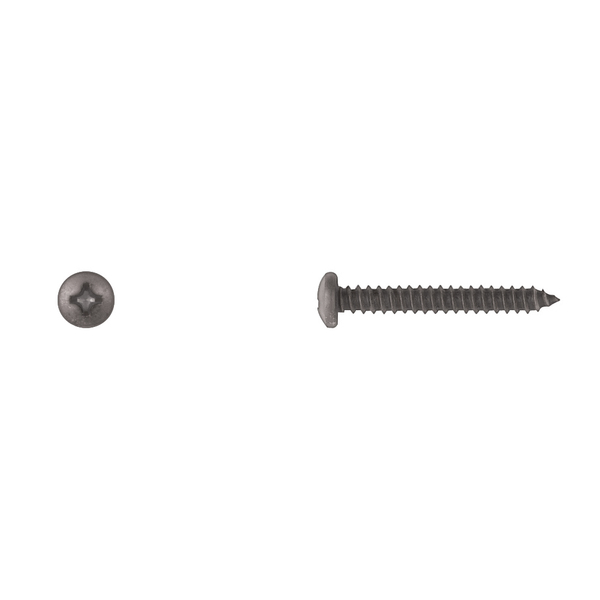 Disco Sheet Metal Screw, #8 x 1-1/4 in, Black Pan Head Phillips Drive 10105PK