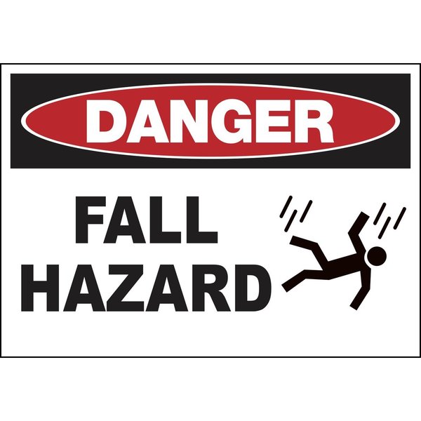 Zing Sign, Danger Fall Hazard, 7x10", ADH 10114S