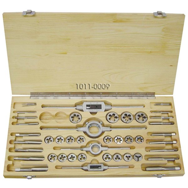 Hhip 44 Piece M2-M18 High Speed Steel Tap & Die Set In Wood Case 1011-0009