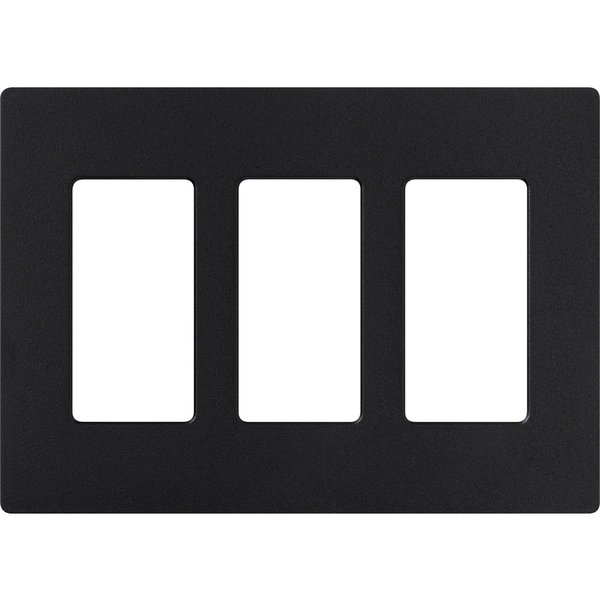 Lutron Designer Wall Plates, Number of Gangs: 3 Satin Finish, Midnight SC-3-MN