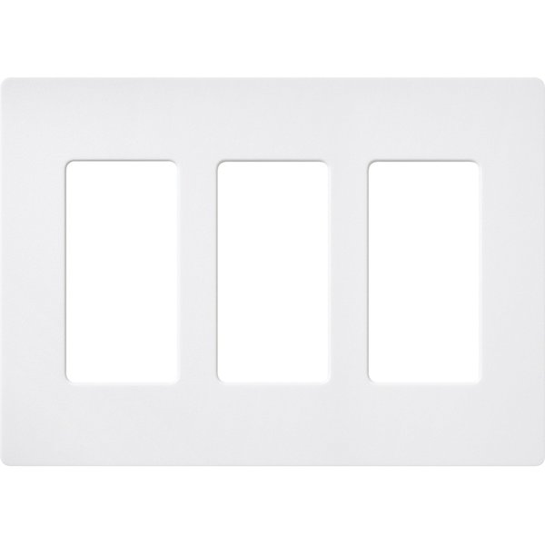 Lutron Designer Wall Plates, Number of Gangs: 3 Satin Finish, Snow SC-3-SW