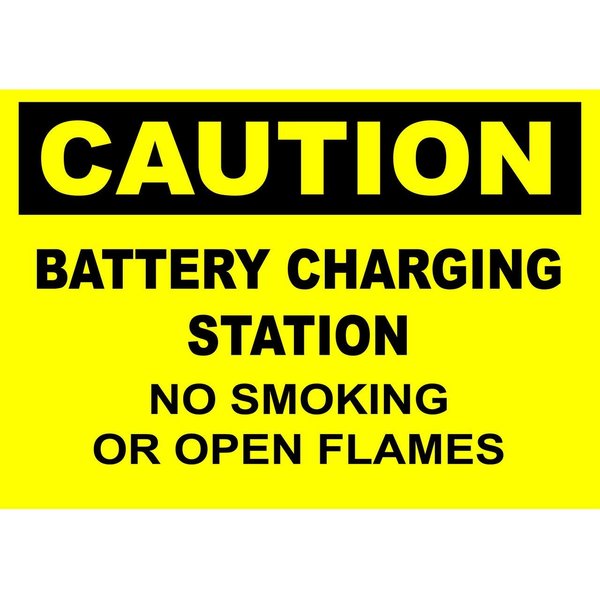 Zing Sign, Caution Battery Charging, 7x10"L 10124A