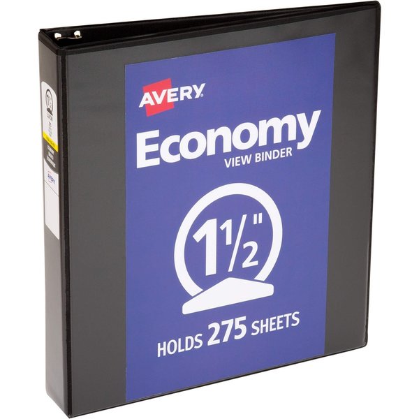 Avery Round Ring View Binder, 1.5", Black 05725