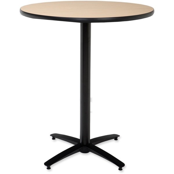 Kfi KFI 30in Natural Round Bar Height Breakroom Table with Arched X Base, 42 W, 30 L, 42 H T30RD-B2115-38-NA