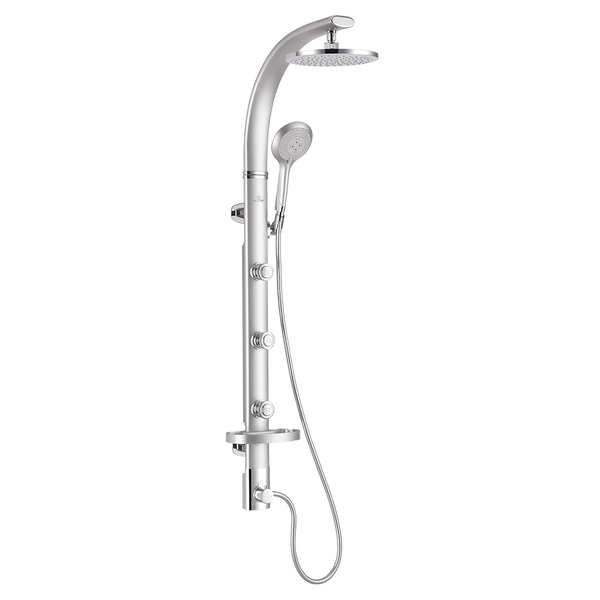 Pulse Showerspas Shower System-Bonzai Shower System, Silver, Wall 1017-S