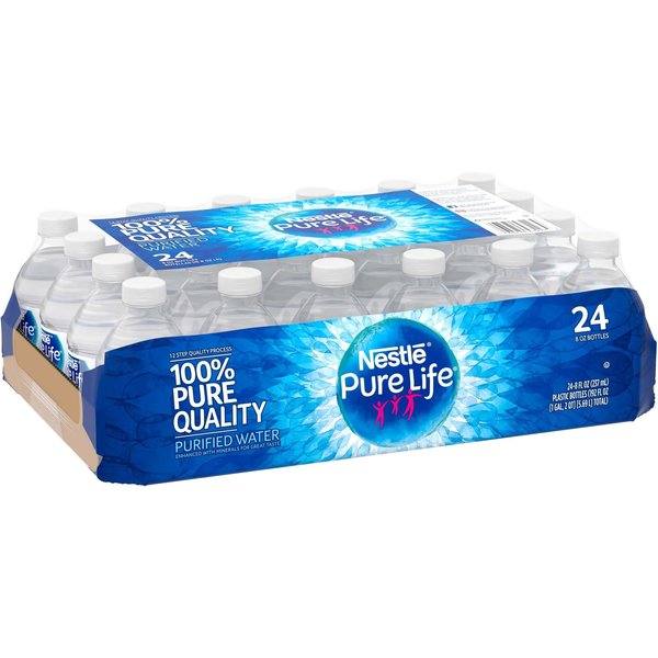 Pure Life, Purified Water, 8 Fl Oz, Plastic Bottled Water, 24 Pack